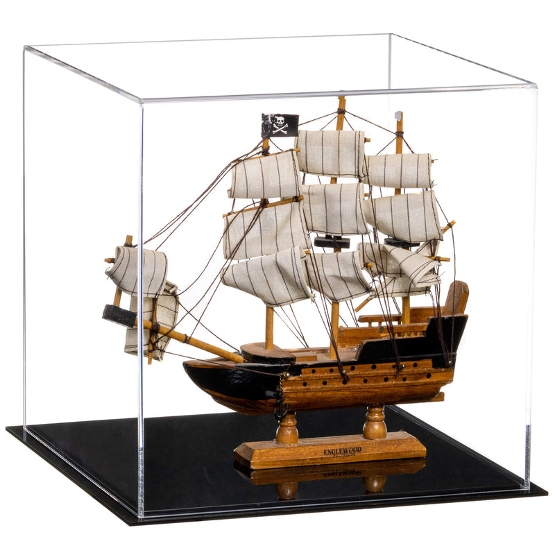 Clear Black Double Sheet Ship Display Case