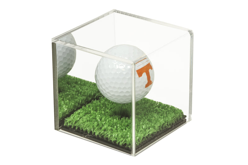 Acrylic Golf Ball Display Case with Turf Base