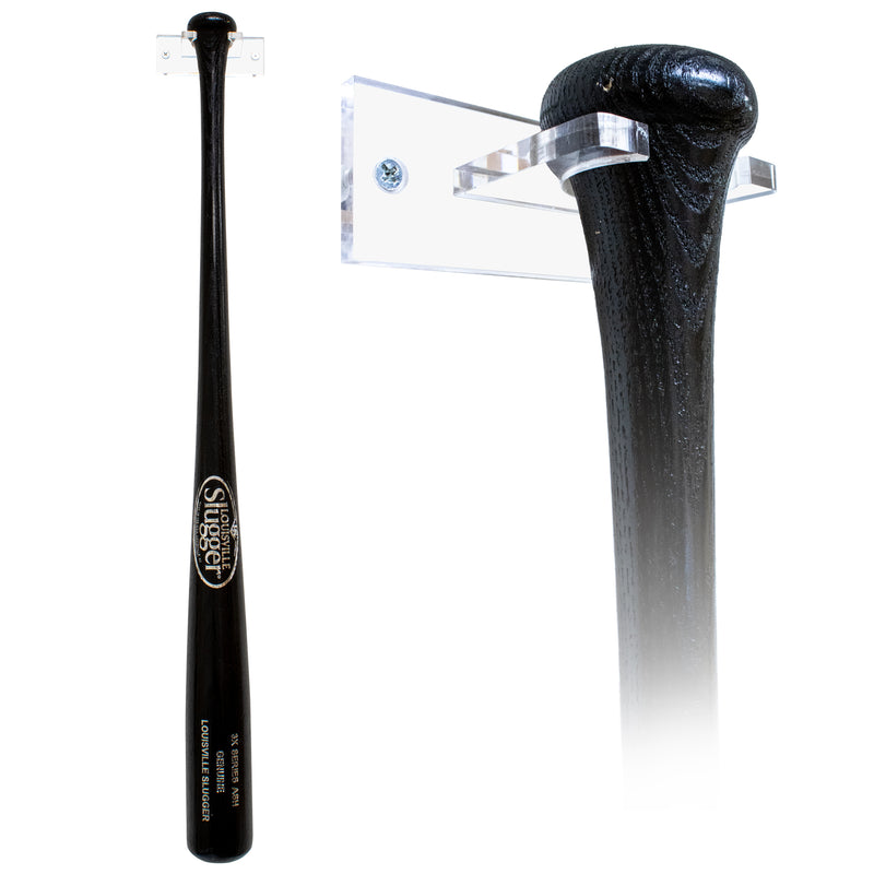 Standing Bat Insert Acrylic Baseball Bat Wall Mounts Brackets – Clear, Baseball Bat Hanger