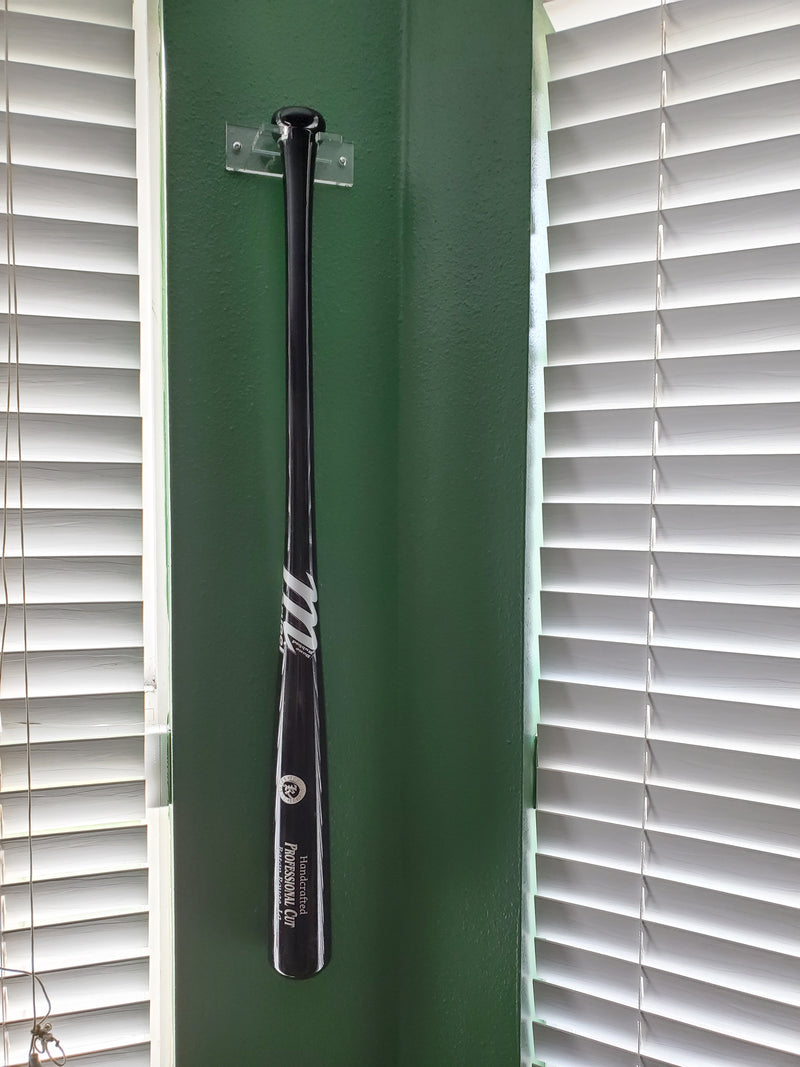 Acrylic Baseball Bat Wall Mount Brackets – Clear, Baseball Bat Hanger