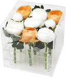 Clear acrylic flower display box without drawer with nine flower holes