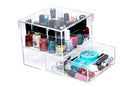 Clear Acrylic Multi-Purpose Cosmetic Organizer with Removable Top and Storage Drawer