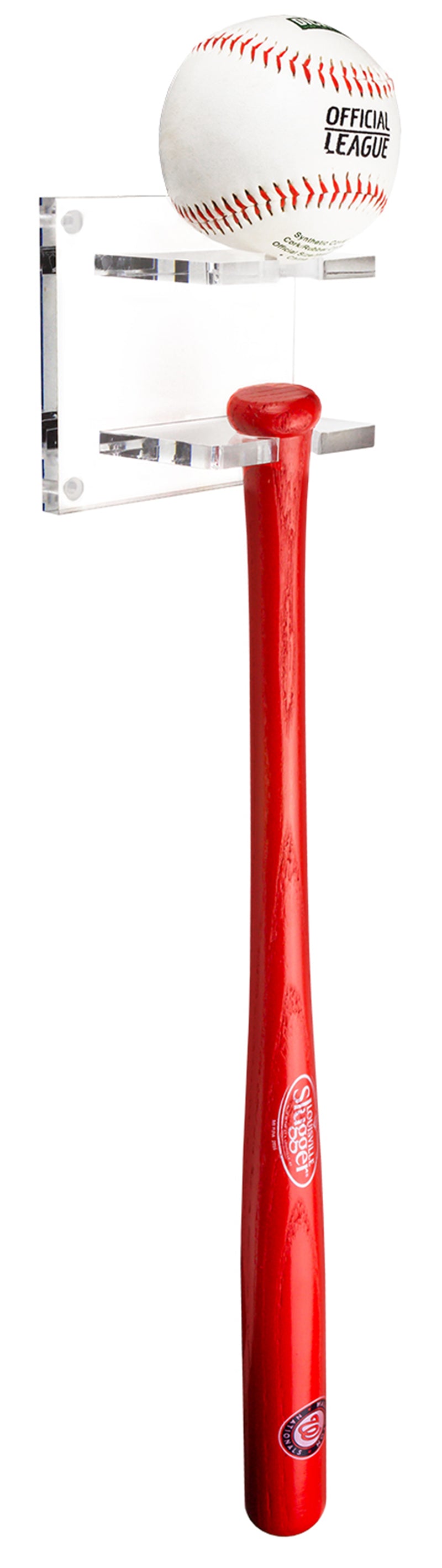 Mini Baseball Bat and Ball Combo Display Bracket with Wall Mount