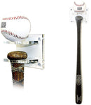 Clear acrylic baseball bat and ball wall mount display