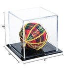 Square Clear Acrylic Christmas Ornament Case with Black Base