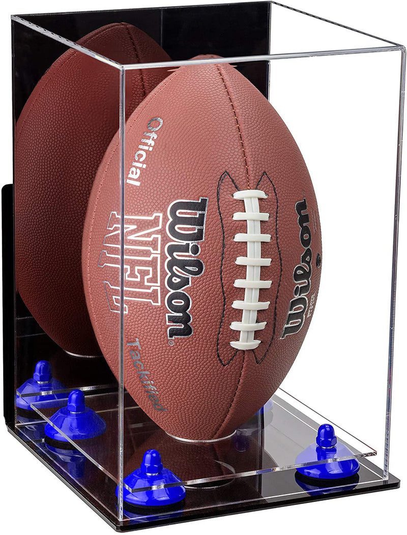 Full-Size Football Display Case Vertical - Mirror Wall Mount (B42/A060)