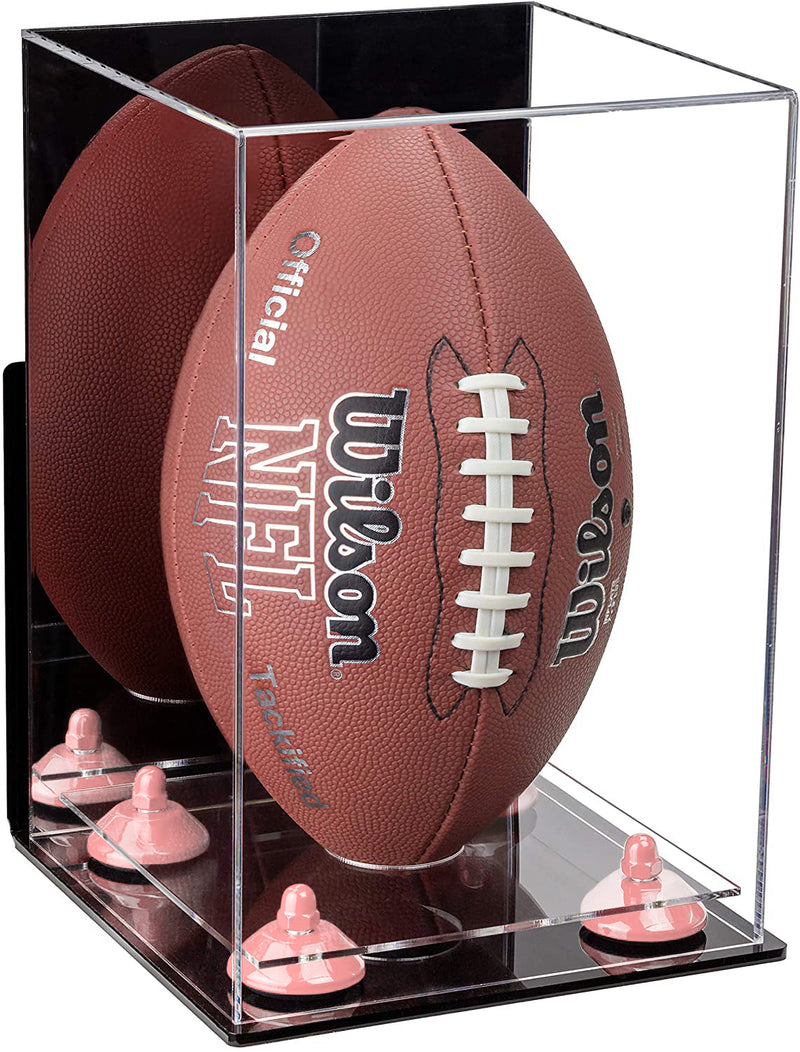 Full-Size Football Display Case Vertical - Mirror Wall Mount (B42/A060)