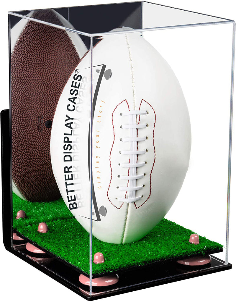 Full-Size Football Display Case Vertical - Mirror Wall Mount (B42/A060)