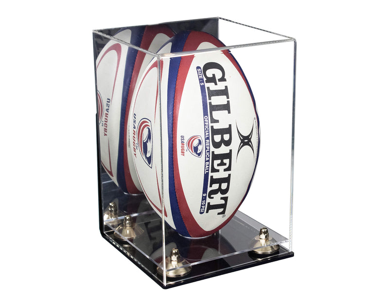 Acrylic Rugby Ball Display Case Vertical - Mirror Wall Mount(A060/B42)