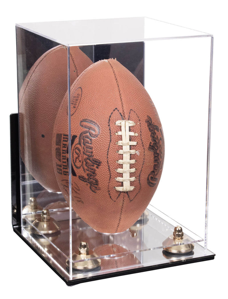 Full-Size Football Display Case Vertical - Mirror Wall Mount (B42/A060)