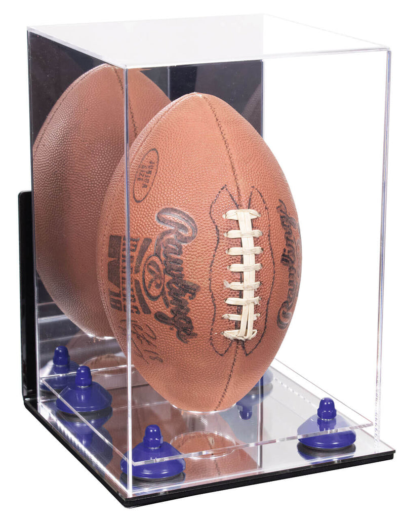 Full-Size Football Display Case Vertical - Mirror Wall Mount (B42/A060)