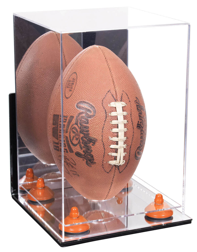 Full-Size Football Display Case Vertical - Mirror Wall Mount (B42/A060)