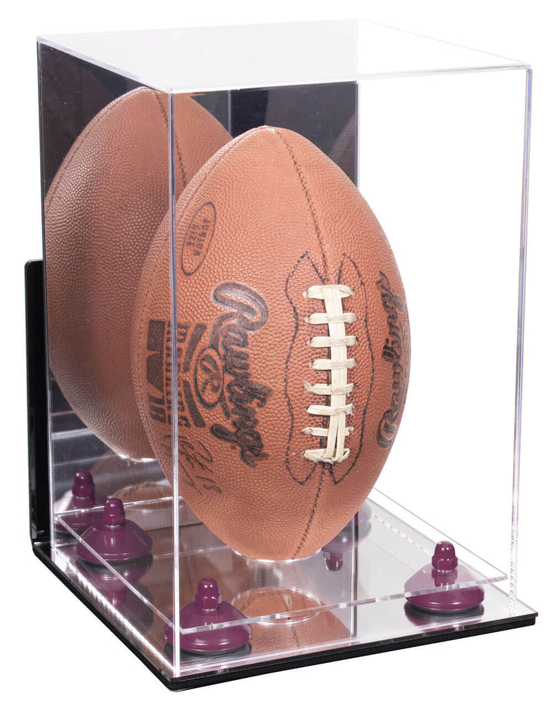 Full-Size Football Display Case Vertical - Mirror Wall Mount (B42/A060)