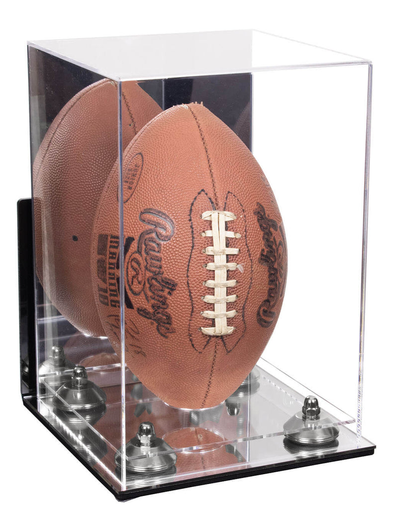 Full-Size Football Display Case Vertical - Mirror Wall Mount (B42/A060)