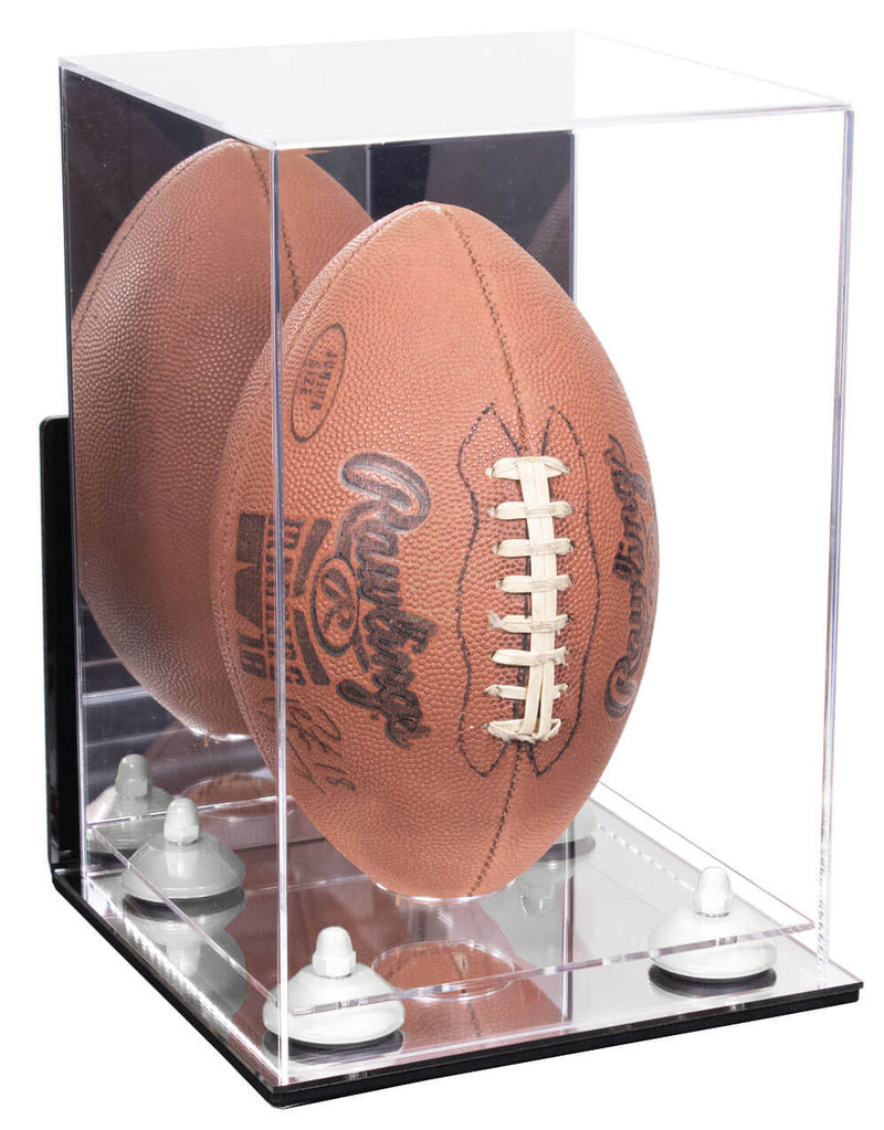 Full-Size Football Display Case Vertical - Mirror Wall Mount (B42/A060)