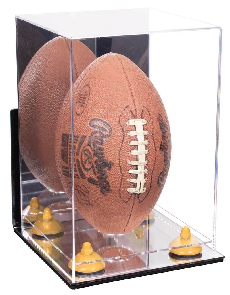 Full-Size Football Display Case Vertical - Mirror Wall Mount (B42/A060)