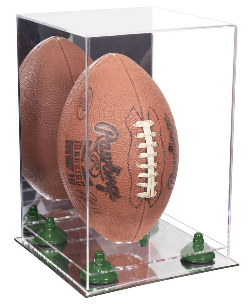 Full-Size Football Display Case Vertical - Mirror No Wall Mounts (B42/A060)