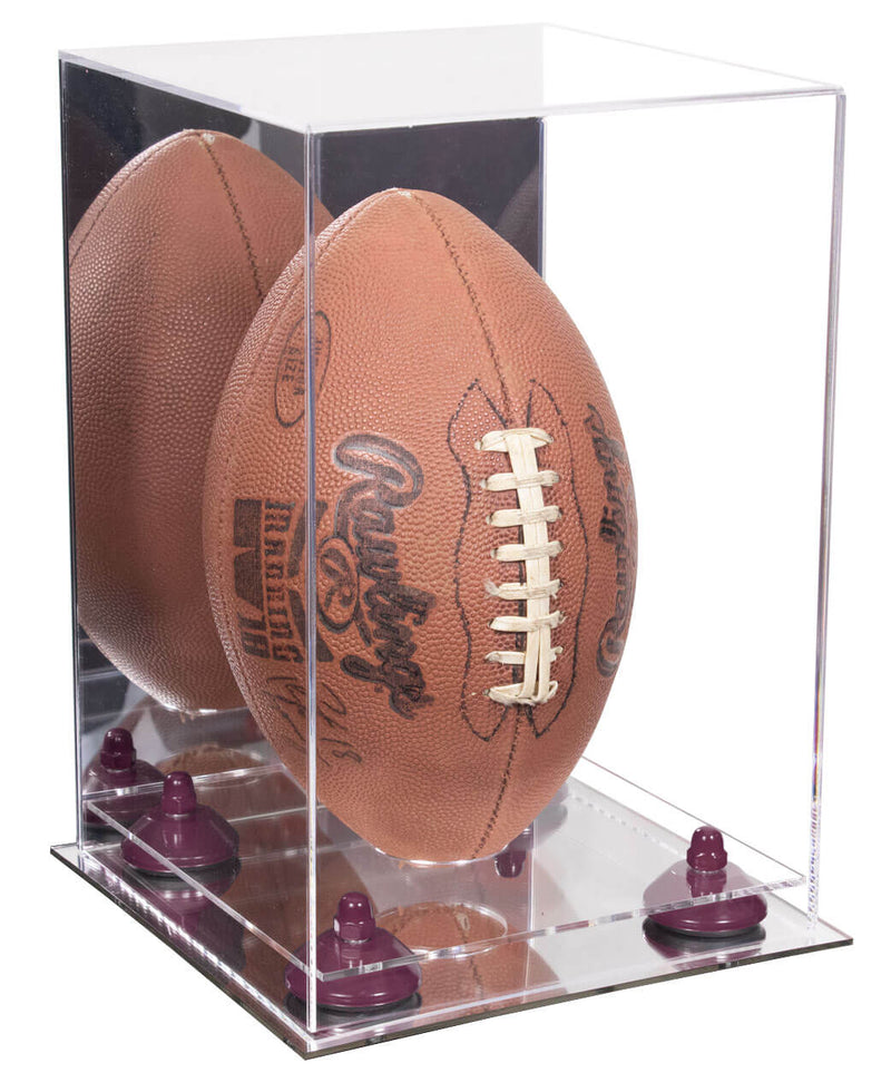 Full-Size Football Display Case Vertical - Mirror No Wall Mounts (B42/A060)