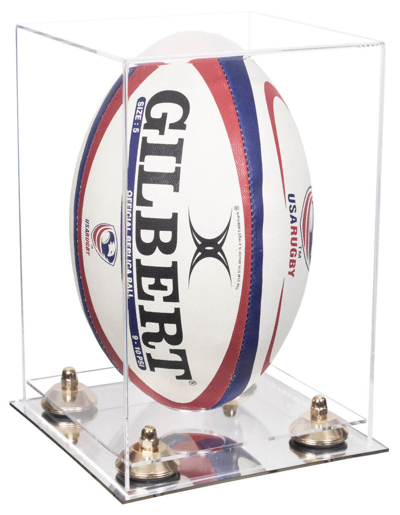 Acrylic Rugby Ball Display Case Vertical - Clear (A060/B42)