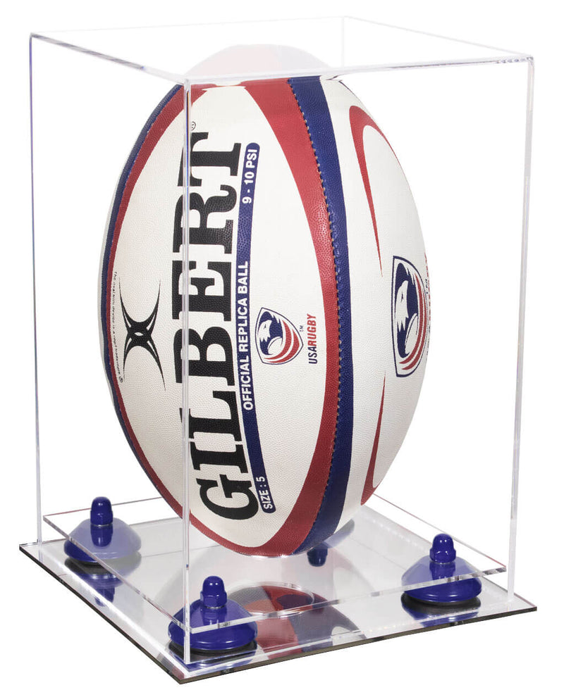 Acrylic Rugby Ball Display Case Vertical - Clear (A060/B42)