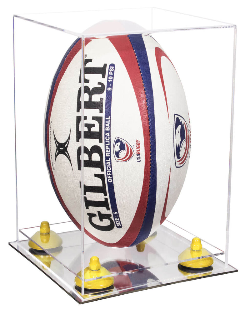 Acrylic Rugby Ball Display Case Vertical - Clear (A060/B42)