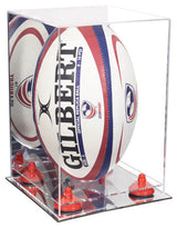 Acrylic Rugby Ball Display Case Vertical - Mirror No Wall Mount (A060/B42)