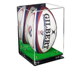 Acrylic Rugby Ball Display Case Vertical - Mirror Wall Mount(A060/B42)