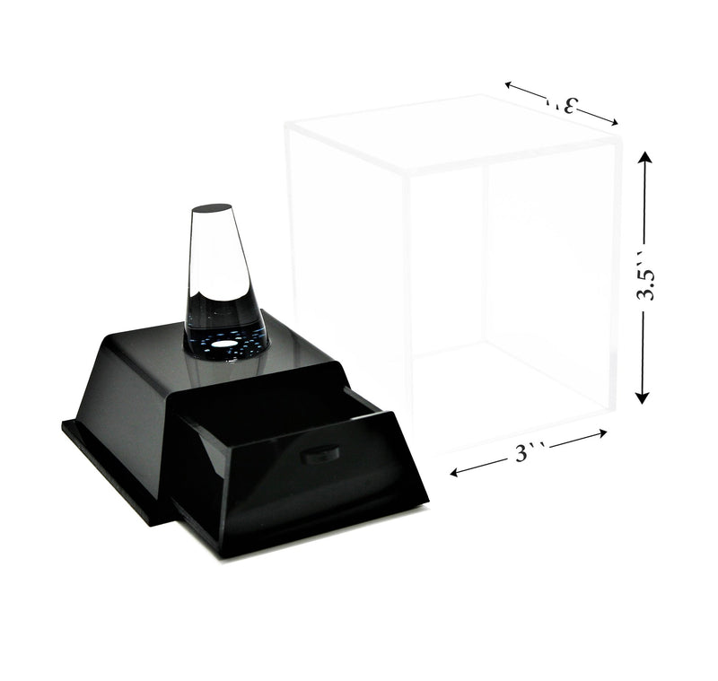 Clear Acrylic Championship School Ring Display Case with Drawer