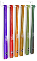 Clear acrylic mini baseball bat holder for vertical wall display
