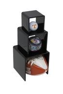 Three Black Acrylic Display Risers in Small, Medium, and Large Sizes