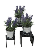 Black Acrylic Display Riser Set Showing 3, 4, and 5 Inch Cube Sizes