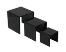 Three-Piece Black Acrylic Display Risers for Collectibles and Memorabilia