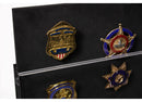 Wall mounted badges collector display case with clear acrylic front and black interior