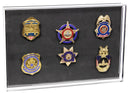 Wall mounted acrylic badges collection display case with crystal clear protective cover