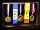 Clear acrylic running medal display case for race and sports awards