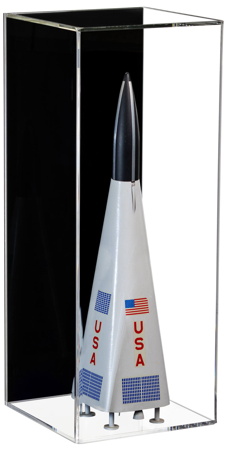 Black Back Model Rocket Display Case