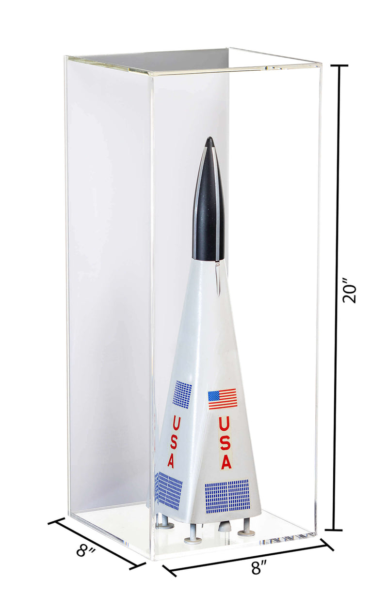 White Back Model Rocket Display Case