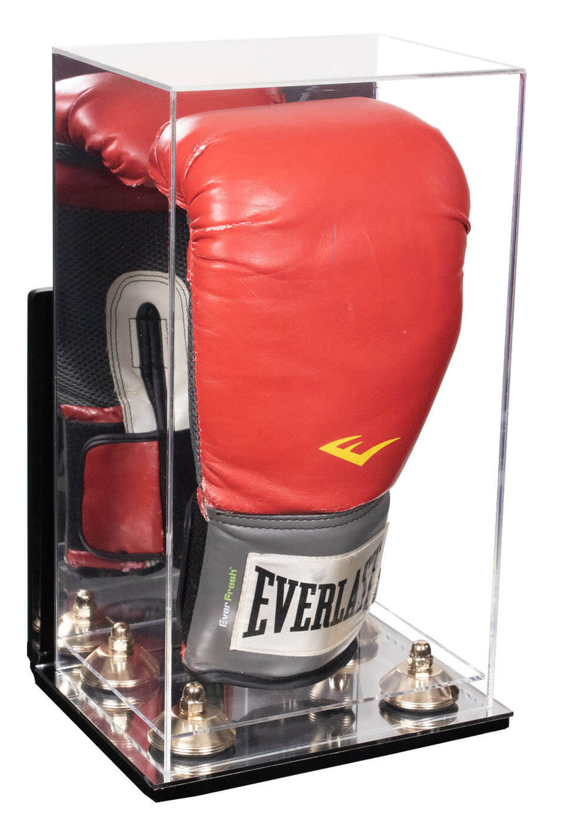 Full Size Boxing Glove Vertical Display Case with Mirror Back