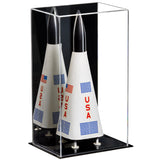 Mirror Black Model Rocket Display Case