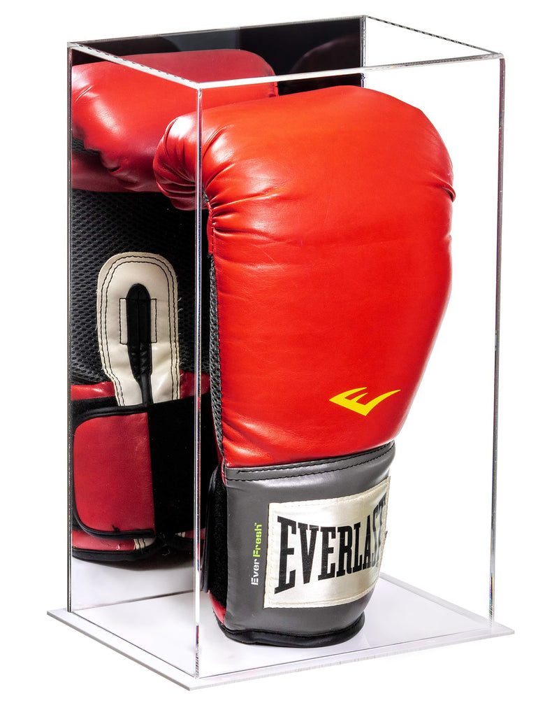 Full Size Boxing Glove Vertical Display Case with Mirror Back