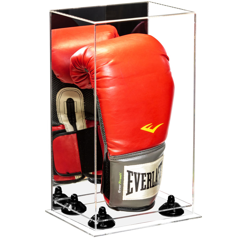 Full Size Boxing Glove Vertical Display Case with Mirror Back