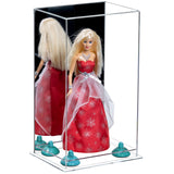 Mirror Clear Base Blue Risers Doll Display Case