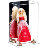 Mirror Clear Base Gold Risers Doll Display Case