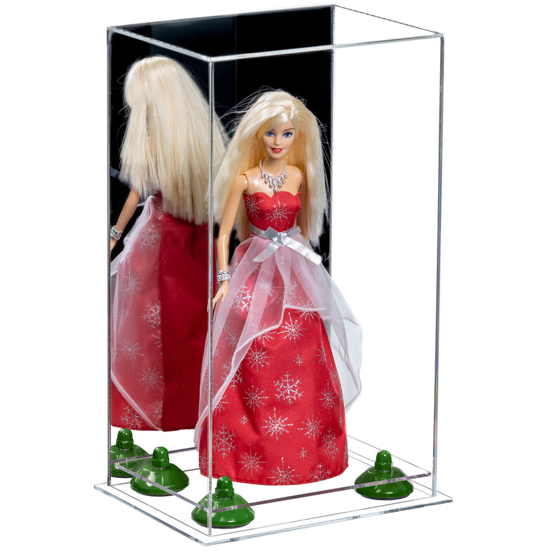 Mirror Clear Base Green Risers Doll Display Case