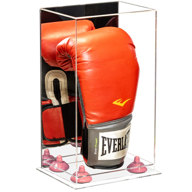 Full Size Boxing Glove Vertical Display Case with Mirror Back