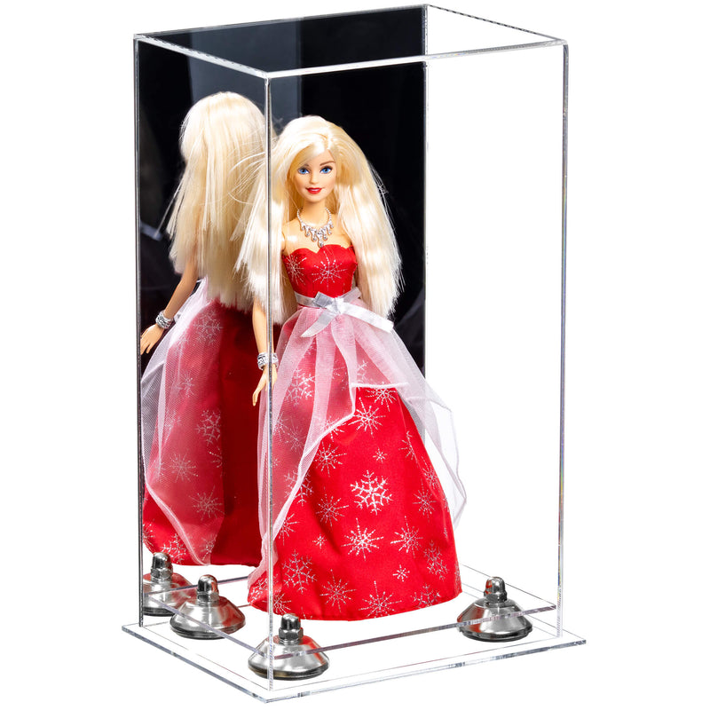  Mirror Clear Base Silver Risers Doll Display Case