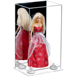 Doll Display Case - White-Risers-Mirror-Back