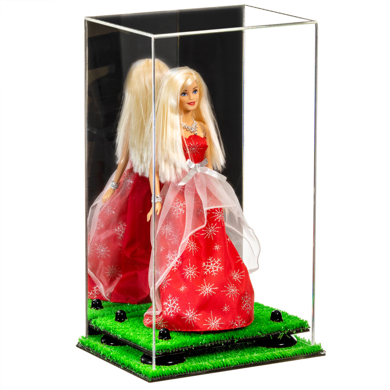 Doll Display Case - Black Risers-Mirror-Turf-Base