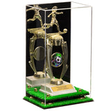 Trophy Display Case - Gold Risers-Mirror-Back-Turf Base