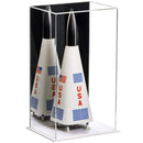 White Base Mirror Back Mini Rocket Display Case